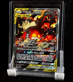2021 RESHIRAM & CHARIZARD GX TAG TEAM • BLACK STAR PROMO • SM201 • POKEMON - Image 1