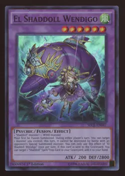 Yu-Gi-Oh! El Shaddoll Wendigo #SECE-EN047 1st Edition Super Rare - Image 1