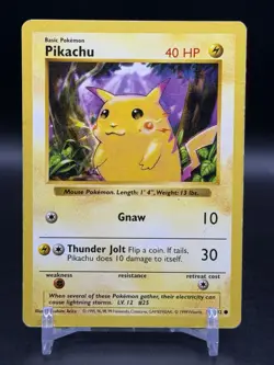 Pokemon Pikachu 58/102 Base Set Shadowless Red Cheeks English HP - Image 1