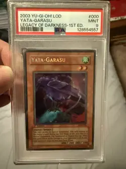 2003 YU-GI-OH! LOD-LEGACY OF DARKNESS 1ST ED #000 YATA-GARASU PSA 9 - Image 1
