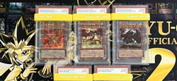 PSA 10 Yu-gi-oh! Obelisk Slifer Ra 25th God 3 Card Set SECRET RARE HOLO Japanese - Image 1