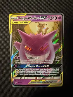 Pokemon Gengar & Mimikyu GX 53/181 Team Up Ultra Rare TAG TEAM Holo Card - Image 3