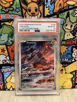 PSA 10 Pokemon TCG Groudon Paradox Rift Holo Illustration Card 199/182 - Image 1