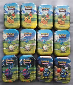 (EMPTY) Pokemon Ascended Heroes Mini Tin with stickers(12 Tins) - Image 1
