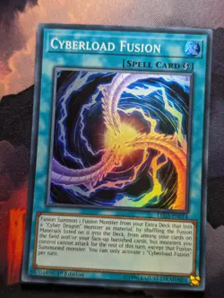YuGiOh Cyberload Fusion Super Rare 1st Edition LED3-EN014 - Image 1