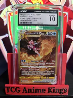 CGC 10 ORIGIN FORME PALKIA VSTAR GG67 CROWN ZENITH SWORD SHIELD POKEMON GEM MINT - Image 1