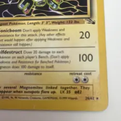 Pokemon Magneton 26/62 Fossil Rare 80 HP Stage 1 Regular Unlimited WOTC English - Image 4
