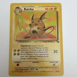 Pokemon Raichu Fossil Rare 29/62 90 HP Stage 1 Unlimited 1999 English - Image 1