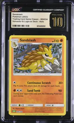 BLACK LABEL CGC 10 PRISTINE Sandslash 009/034 TCG Classic Venusaur Deck Pokemon - Image 1