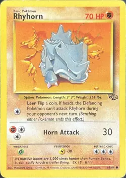 Rhyhorn 61/64 Common Jungle Pokemon Unlimited Lightly Played - Image 1