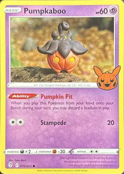 Pumpkaboo 076/203 Promo Trick or Trade BOOster Pokemon Near Mint - Image 1