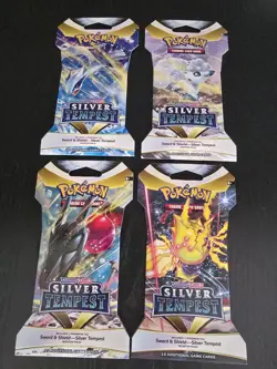 Pokemon Silver Tempest Sleeved Factory Sealed Booster Packs Art Set of 4! - Image 1