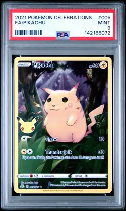 PSA 9 Pikachu 005/025 Celebrations 25th Full Art Holo Pokemon Card - Mint - Image 1