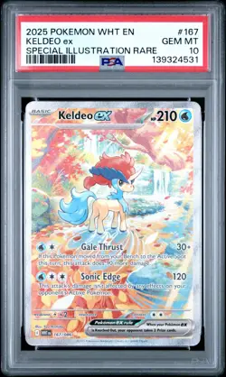 PSA 10 Keldeo ex 167 - White Flare Spcial Illustration Rare / SIR Pokemon Card - Image 1