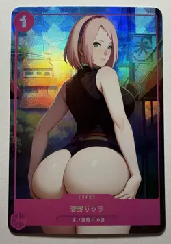SEXY HEROINE WAIFU Sakura NARUTO ACG PREMIUM HOLOFOIL CARD NM - Image 1