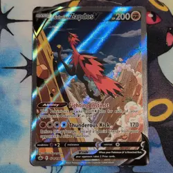 Pokemon Card Galarian Zapdos V 174/198 Chilling Reign Alternate Art Textured NM - Image 1