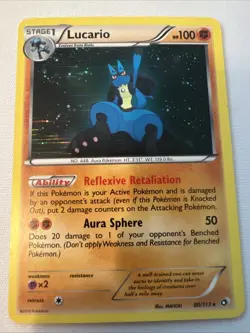 Pokemon Legendary Treasures Lucario 80/113 Holo Card - Image 1