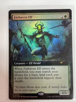 MTG Farhaven Elf Extended Art Foil Secret Lair #766 Rare - Image 1