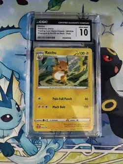 Pokemon CGC 10 Gem Mint Raichu Trading Card Game Classic 009/034 2023 Holo - Image 1