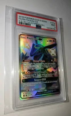 2018 Pokemon RAYQUAZA GX 177a/168 Full Art Premium Sun & Moon Holo 🌟 PSA 9 - Image 2