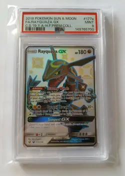 2018 Pokemon RAYQUAZA GX 177a/168 Full Art Premium Sun & Moon Holo 🌟 PSA 9 - Image 4