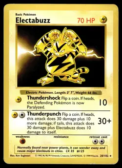 Electabuzz 020/102 Base Set (Shadowless) Pokemon - Image 1