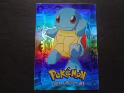 1999 Topps Pokemon the First Movie Rainbow Foil E7 #07 Squirtle Blue Logo Holo - Image 1