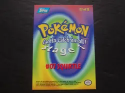 1999 Topps Pokemon the First Movie Rainbow Foil E7 #07 Squirtle Blue Logo Holo - Image 2