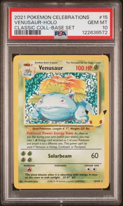 Pokemon Venusaur Holo Celebrations Classic Collection 15/102 PSA 10 Gem Mint - Image 1