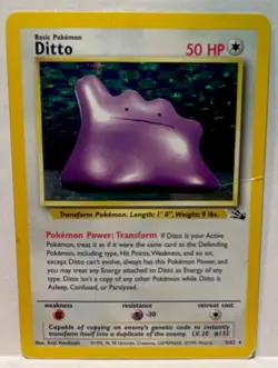 Pokemon Ditto 3/62 Fossil Holo Rare Basic 50HP English Wizards of the Coast - Image 1