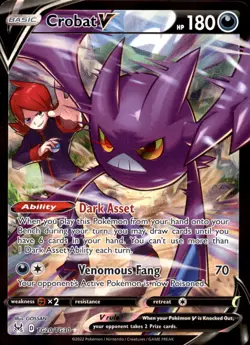 Crobat V TG20 Ultra Rare - Pokemon SWSH11: Lost Origin Trainer Gallery 2022 NM - Image 1