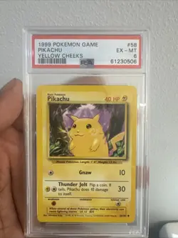 PSA 6 1999 Pokemon Game Pikachu Yellow Cheeks - Image 1