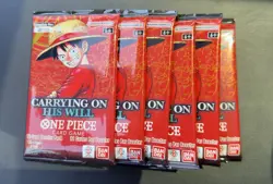 Lot Of (6) One Piece OP-13 Sealed Carrying on His Will Booster Packs English - Image 1
