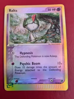 Pokemon Card Ralts 74/100 Reverse Holo Ex Sandstorm Excellent Condition - Image 1