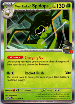 Team Rocket's Spidops 019/217 Holo Ascended Heroes English Pokemon Card - Image 1