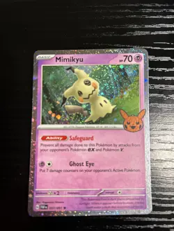 Pokemon TCG Mimikyu Cosmos Rare Card #37/91 Halloween Trick or Trade 2024 - Image 1