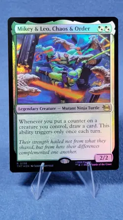 Mikey and Leo Chaos and Order 158 Teenage Mutant Ninja Turtles Foil R NM MTG - Image 1