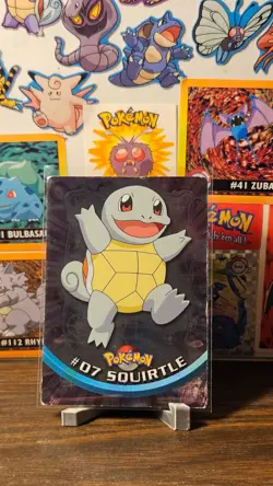 Squirtle #07 Blue Logo Topps TV Animation Edition Silver Holo Pokemon 1999- MP - Image 1