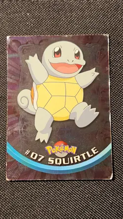 Squirtle #07 Blue Logo Topps TV Animation Edition Silver Holo Pokemon 1999- MP - Image 2