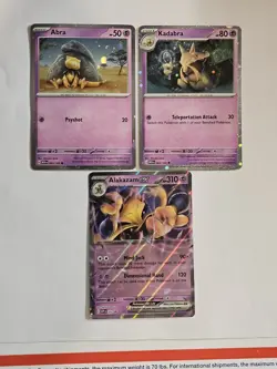 Pokemon 151 Abra 063 Kadabra 064/165 Alakazam ex SVP 050 🌌 Cosmos Holo Promos - Image 3