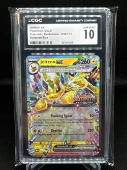 Jolteon Ex Pokemon Prismatic Evolutions Surprise Box CGC 10 - Image 1