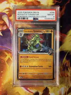 Pokemon Slab - Rocket’s Tyranitar Pokemon Center Exclusive 096/182 PSA 8 - Image 1