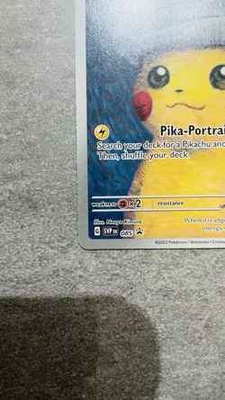 2023 Pokemon SVP Black Star Promo #085 Van Gogh Pikachu with Grey Felt Hat - Image 5