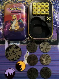 Pokemon TCG Dragonite Complete set, Mini Tin, Accessories insert, Dice, Coins… - Image 2