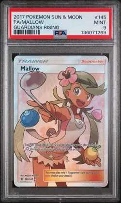 2017 Pokemon Sun & Moon Guardians Rising Mallow Fa Guardians Rising PSA 9 #145 - Image 1