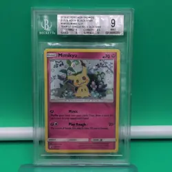 Pokemon Mimikyu SM163 Sun & Moon Black Star Promo Holo Beckett 9 PSA BGS TAG - Image 1