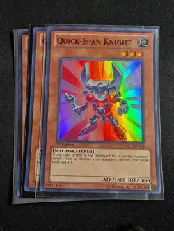 Yugioh - 3x Quick-Span Knight PRC1-EN006 1st Super Rare NM - Image 1