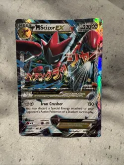 M Scizor EX 77/122 Pokemon Card TGC XY Breakpoint Ultra Rare Holo LP - Image 1
