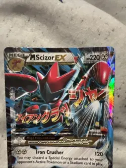 M Scizor EX 77/122 Pokemon Card TGC XY Breakpoint Ultra Rare Holo LP - Image 3