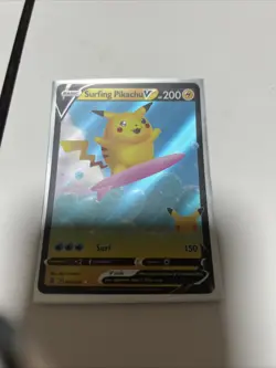 Pokemon TCG Surfing Pikachu V Celebrations 008/025 Holo Ultra Rare - Image 1